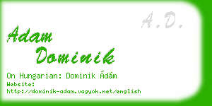 adam dominik business card